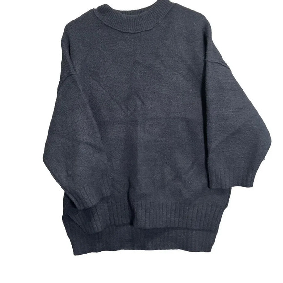 Free People Womens Chunky Knit Turtleneck Sweater Size XS 3/4 Sleeve Hi Lo Hem - Picture 1 of 6